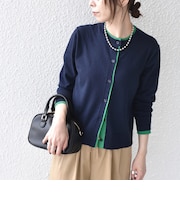 《一部追加予約》【WEB限定】〈手洗い可能〉配色 ニット カーディガン◇