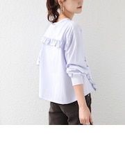 【WEB限定】〈洗濯機可能〉オーガニックコットン フリル ロングスリーブ TEE