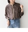 〈手洗い可能〉MULHOUSE  フラワー プリント ギャザー シャツ