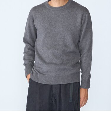 〈洗濯機可能〉ソリッド コットン カシミヤ クルーネック 26AW