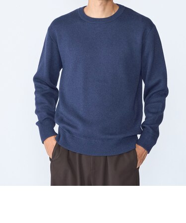 〈洗濯機可能〉ソリッド コットン カシミヤ クルーネック 26AW