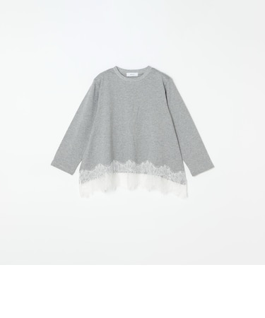 〈手洗い可能〉レースヘム リラックス Tシャツ(ロンT) <KIDS>