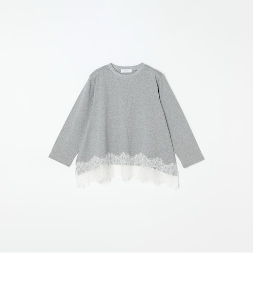 〈手洗い可能〉レースヘム リラックス Tシャツ(ロンT) <KIDS>