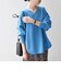 〈手洗い可能〉AQUA カシミヤ ミックス Vネック ラウンドヘム ルーズ ニット