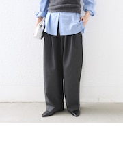 《予約》〈手洗い可能〉ソフト 裏起毛 ドロスト タック パンツ
