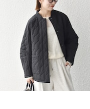 〈洗濯機可能〉リブ キルティング 中綿 ブルゾン