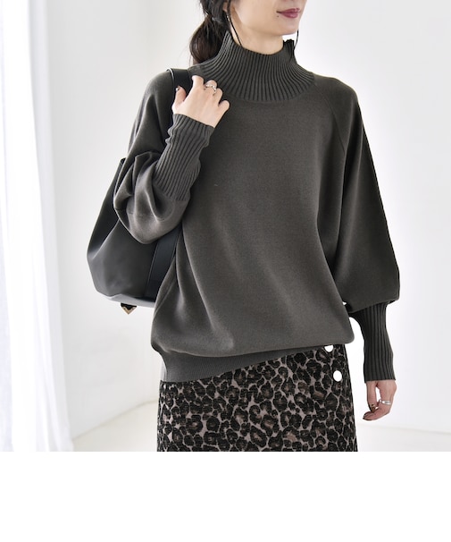 〈洗濯機可能〉タートルネック ラグラン ロングリブ ニット プルオーバー 26AW