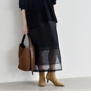 〈手洗い可能〉オーガンジー レイヤード デザイン タイト スカート