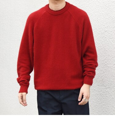 〈手洗い可能〉アンゴラ ミックス シャギー レイヤードネック ニット◇