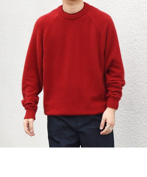 〈手洗い可能〉アンゴラ ミックス シャギー レイヤードネック ニット◇