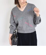 《予約》〈手洗い可能〉メッセージ コラージュ ニット◆