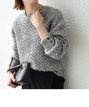 〈手洗い可能〉ポップコーン リブ ニット プルオーバー
