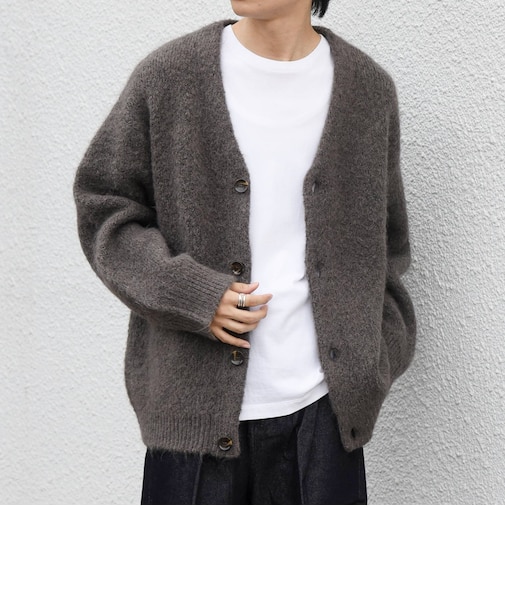 〈手洗い可能〉アルパカ ミックス シャギー ニット カーディガン 26AW◆