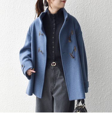 《予約》カシミヤ ミックス スタンドカラー ショート ダッフル コート
