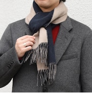 サープラスヤーン ウール カシミヤ リバーシブル ソリッド マフラー 26AW◆