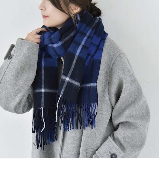 〈手洗い可能〉カシミヤ ミックス チェック ストール 26AW