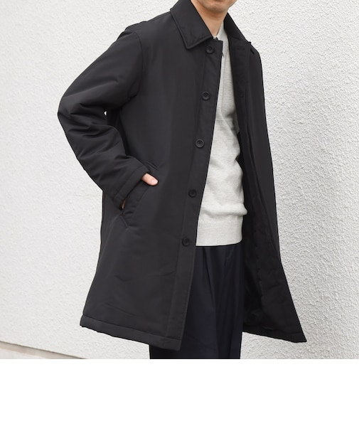 【WEB限定】SORONA(R) 中綿 ミニマル ステンカラー コート◆