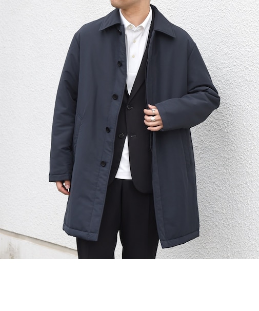 【WEB限定】SORONA(R) 中綿 ミニマル ステンカラー コート◆