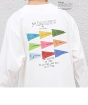 SNOOPY コラボ ヴィンテージライク ペナント グラフィック プリント Tシャツ(ロンT)◆