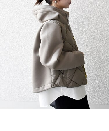 【WEB限定】キルティング コンビ フーディー ジップ ブルゾン