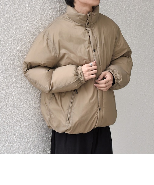 〈撥水/防風〉ワッシャーナイロン スタンドカラー 中綿 ショート ジャケット◇