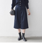 〈洗濯機可能〉カルゼ タック ハーフ パンツ