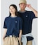 配色リブニットインディゴ鹿の子 半袖Tシャツ