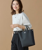 ANNAリバーシブル縦型 2WAY トートバッグ / クラッチバッグ付き