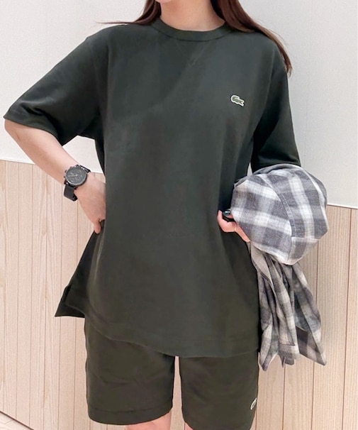 L.12.12アレンジ ガゼット付き鹿の子地 半袖Tシャツ