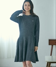 3Dニッティングシームレスフレアドレスセーター