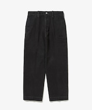 プリーツエフェクトデニム ワークパンツ