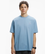 二層構造 消臭 速乾 UVカット ワンポイント アウトラインロゴクルーネック半袖Tシャツ