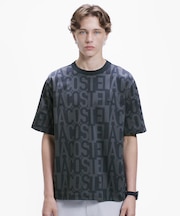 クールマックスブランドネームロゴ総柄Tシャツ