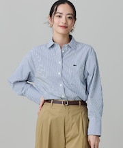 オーバーサイズ ストライプロングシャツ