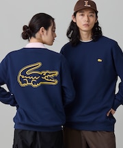 【オンライン限定】LACOSTE オーバーサイズ 裏毛 バックプリント クルーネック スウェット