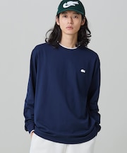【オンライン限定】LACOSTE オーバーサイズ 配色ラインリブ ロングスリーブTシャツ