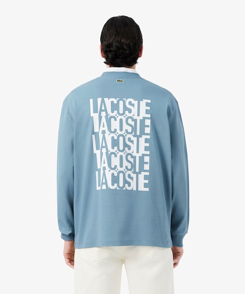 ブランドネームロゴグラフィックバックプリントロングスリーブTシャツ