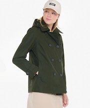 GORE-TEX ゴアテックス 防水 防風 透湿 フーデッド ショートトレンチコート フード取り外し可