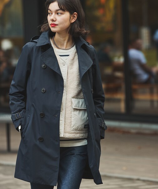 GORE-TEX 防水 透湿 防風 ゴアテックス フーデッドロングトレンチコート