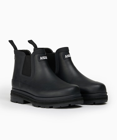 防水 厚底 ソフトレイン ファー サイドゴアラバーブーツ / ウィンターブーツ