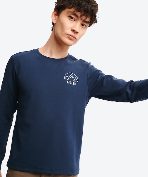 UVカット ワンポイントロゴ ロングスリーブ 長袖リブTシャツ