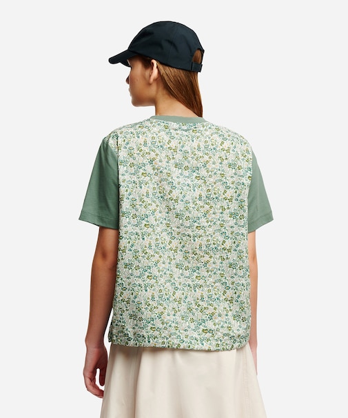 【LIBERTY】 背面バックフラワープリントオーガニックコットン半袖Tシャツ