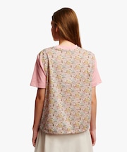 【LIBERTY】 背面バックフラワープリントオーガニックコットン半袖Tシャツ
