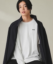 オーガニックコットン オーバーサイズ ワンポイントシリコンバッジロゴ ロングスリーブTシャツ