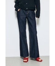 AZUL DENIM センタープレスフレアデニム ショート丈