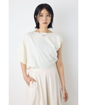 【接触冷感】アシンメトリードレープトップス