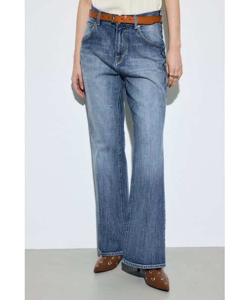AZUL DENIM センタープレスフレアデニム