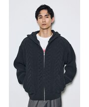 【ぬくもち】ジップアップニットフーディー