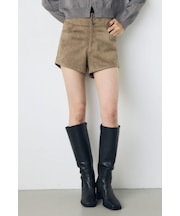 フェイクスエードハイウエストボタンショートパンツ