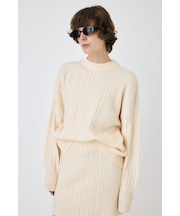 RIB CABLE ニットトップス
